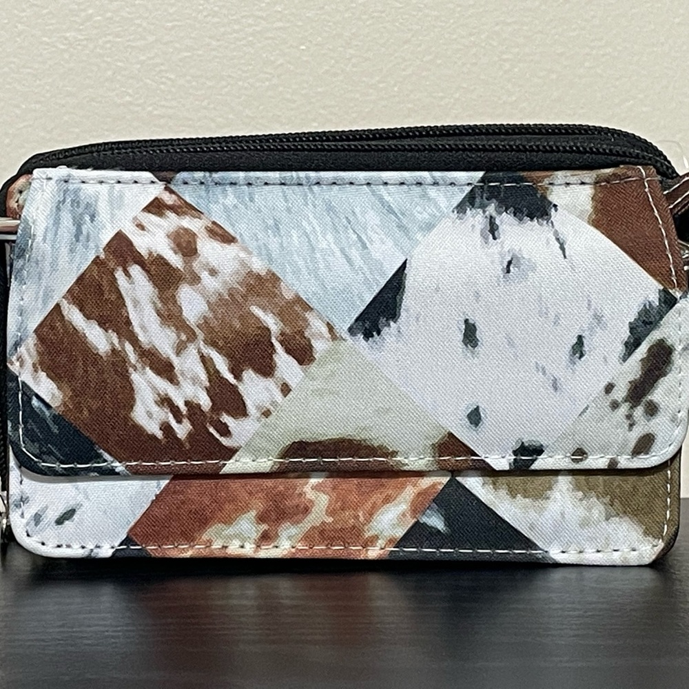 🎉❤️Cow Days Patchwork Crossbody Purse Clutch Wristlet Organizer